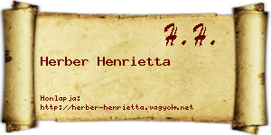Herber Henrietta névjegykártya